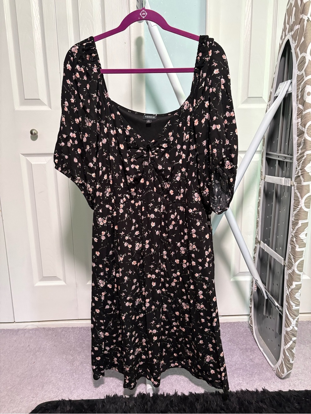 Torrid Black Floral Mini Dress Size 3x